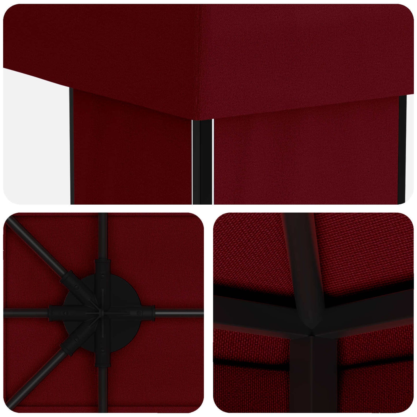 vidaXL Garden Gazebo 6 x 3 m Burgundy Polyester and Steel 190