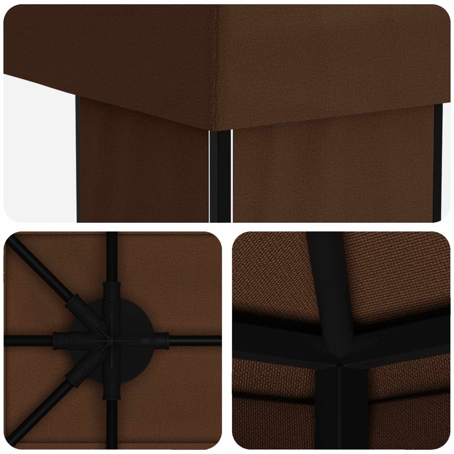 vidaXL Garden Gazebo 6 x 3 m Brown Polyester and Steel 190