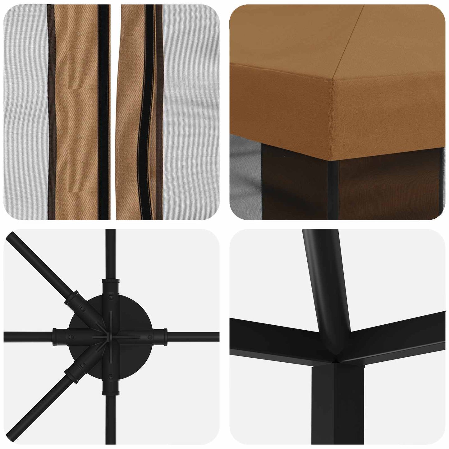 vidaXL 6 x 3 m Beige Polyester and Steel 190
