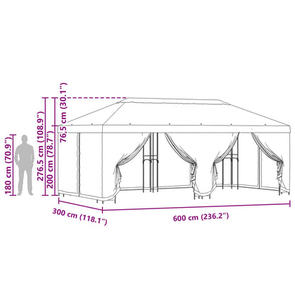 vidaXL 6 x 3 m Beige Polyester and Steel 190