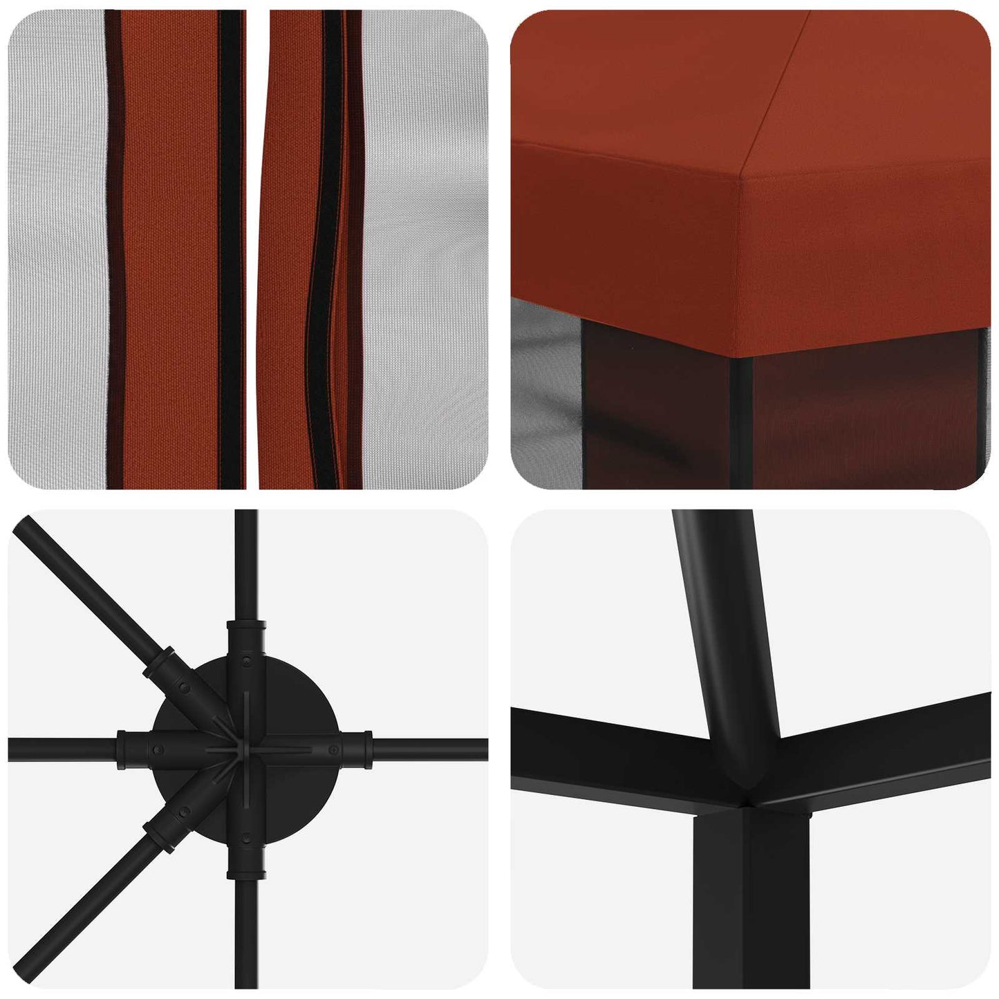 vidaXL 6 x 3 m Terracotta Polyester and Steel 190