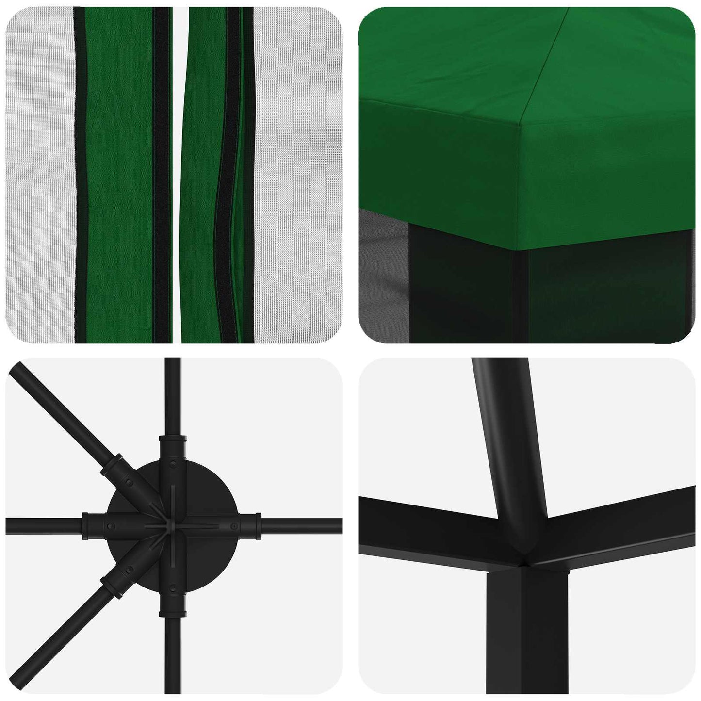 vidaXL 6 x 3 m Green Polyester and Steel 190