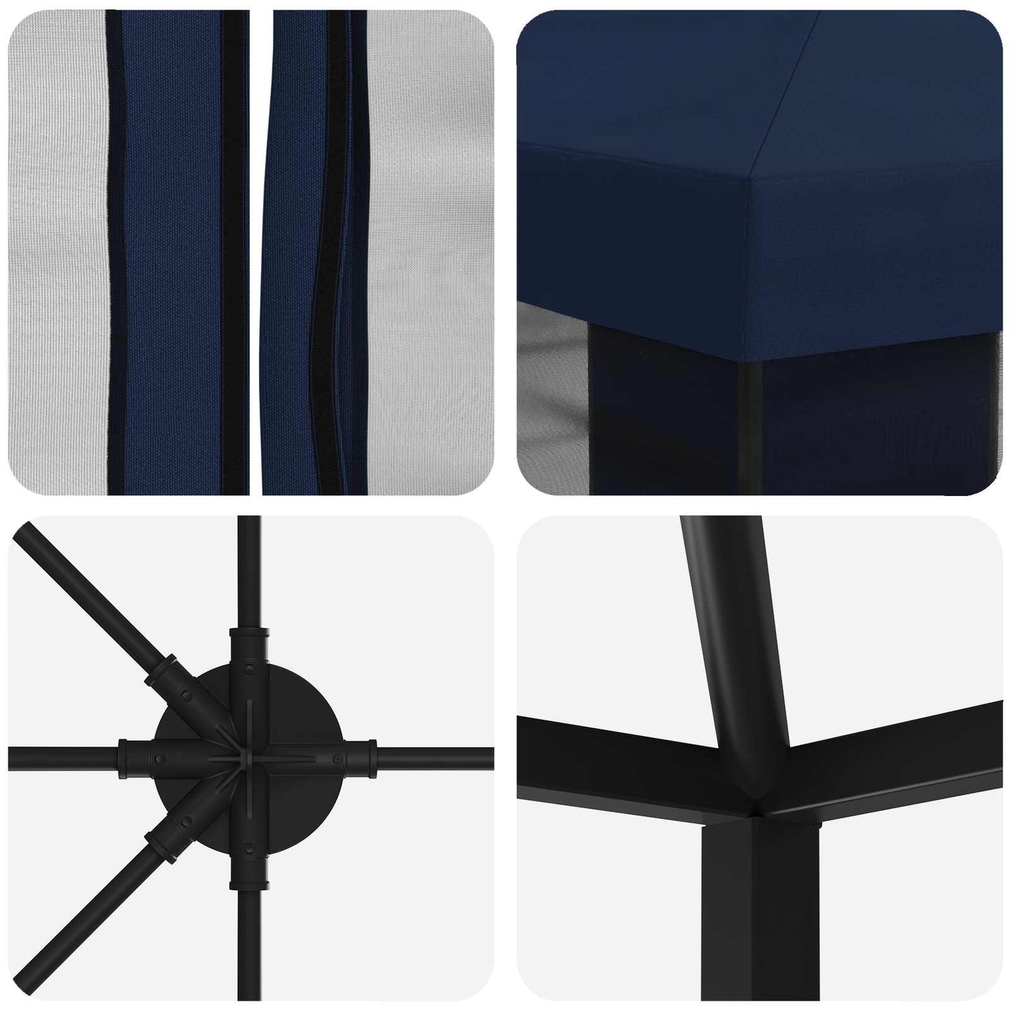 vidaXL 6 x 3 m Blue Polyester and Steel 190