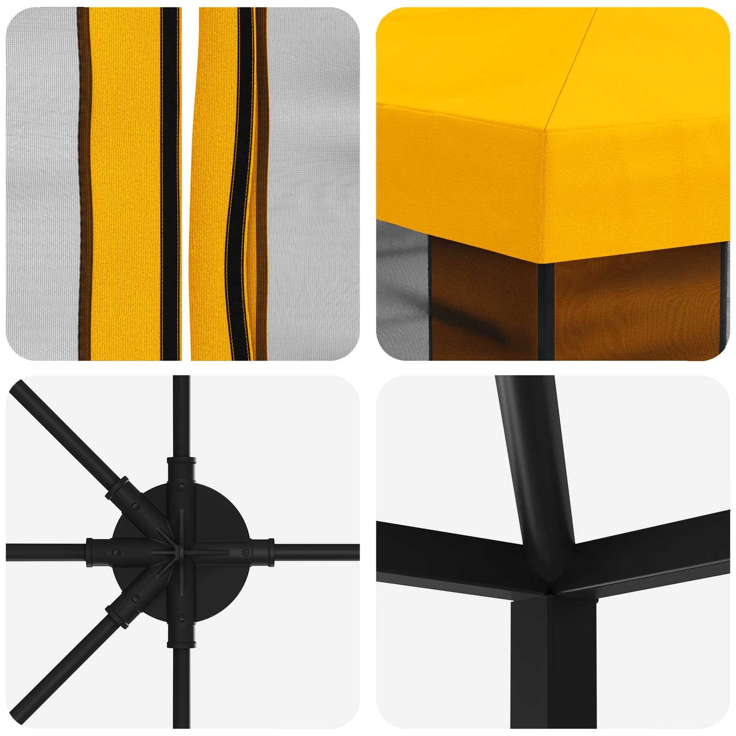 vidaXL 6 x 3 m Yellow Polyester and Steel 190