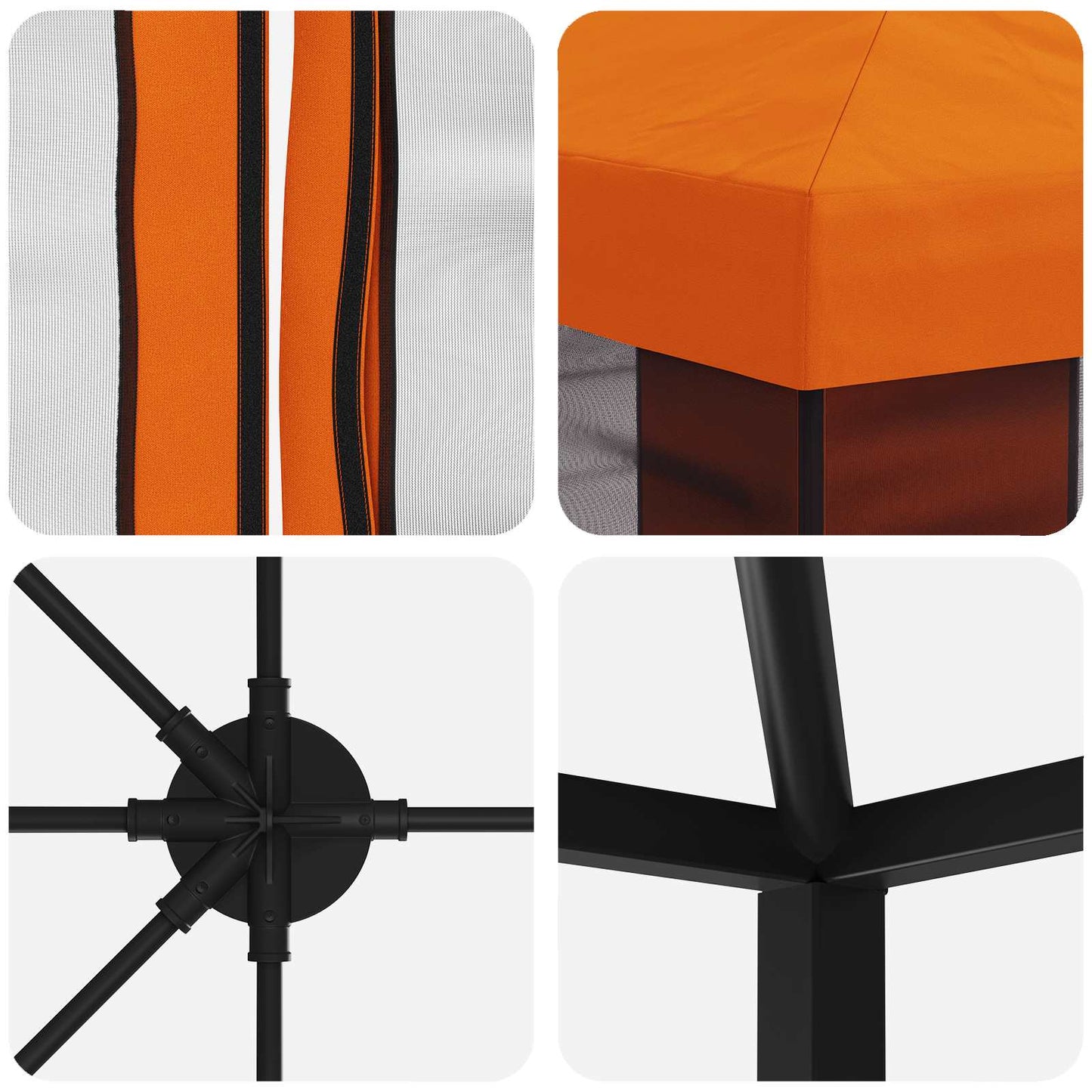 vidaXL 6 x 3 m Orange Polyester and Steel 190