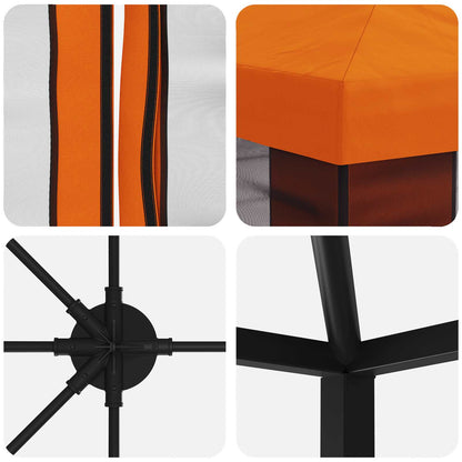 vidaXL 6 x 3 m Orange Polyester and Steel 190