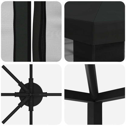 vidaXL 6 x 3 m Black Polyester and Steel 190