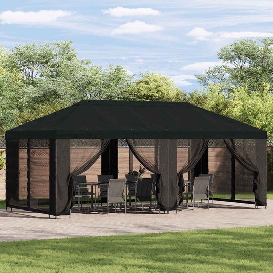 vidaXL 6 x 3 m Black Polyester and Steel 190