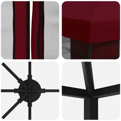 vidaXL 6 x 3 m Burgundy Polyester and Steel 190