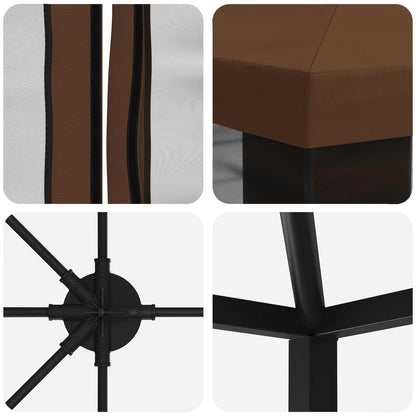 vidaXL 6 x 3 m Brown Polyester and Steel 190