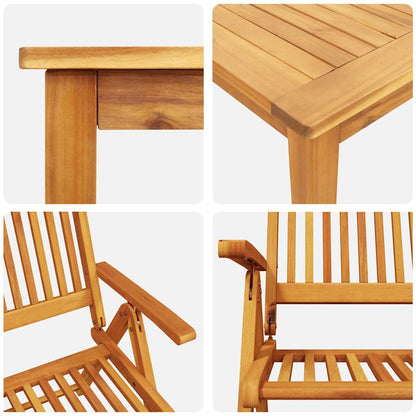 vidaXL Garden Dining Set Folding 5 pcs Brown Solid Acacia Wood