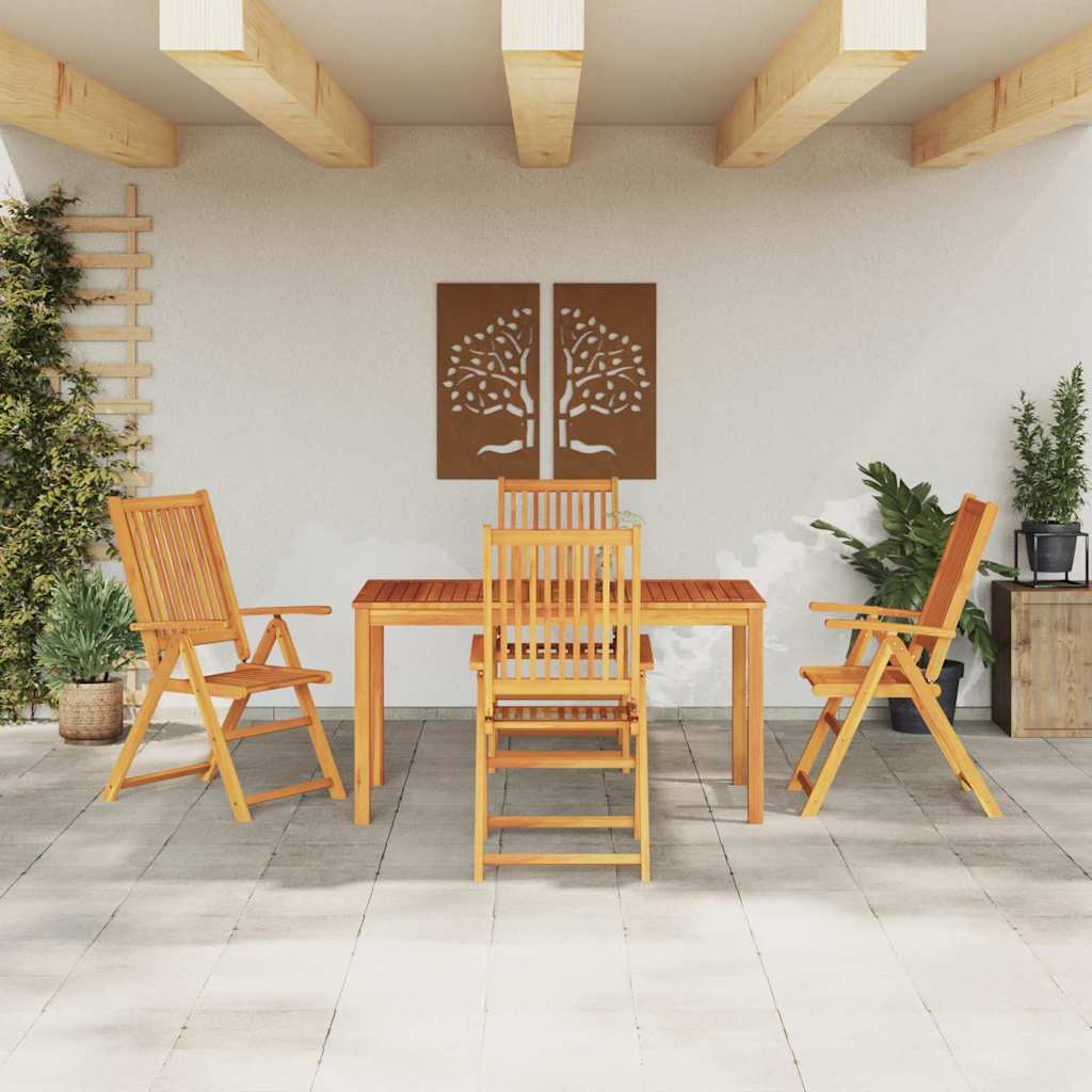 vidaXL Garden Dining Set Folding 5 pcs Brown Solid Acacia Wood