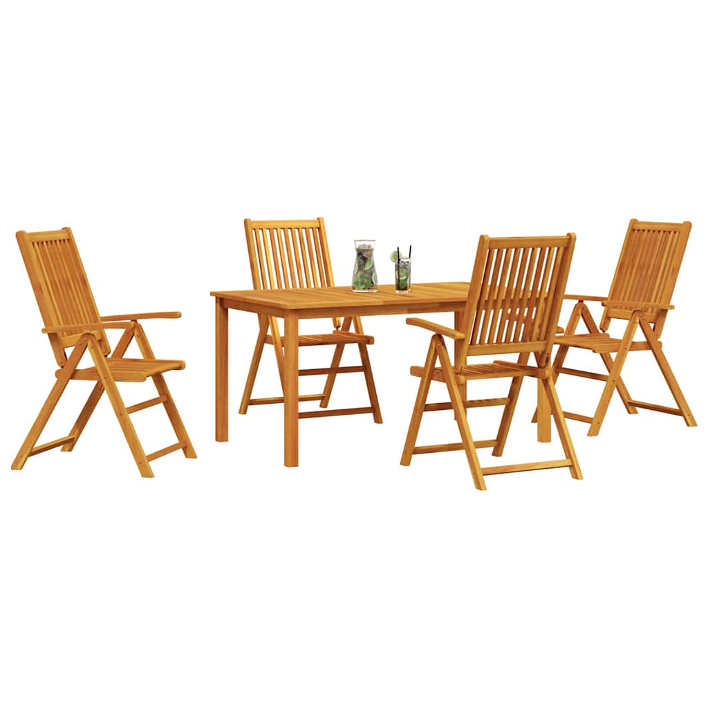 vidaXL Garden Dining Set Folding 5 pcs Brown Solid Acacia Wood