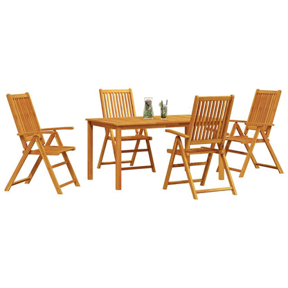 vidaXL Garden Dining Set Folding 5 pcs Brown Solid Acacia Wood