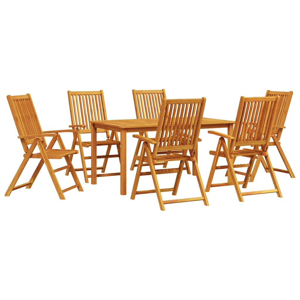 vidaXL Garden Dining Set Folding 7 pcs Brown Solid Acacia Wood