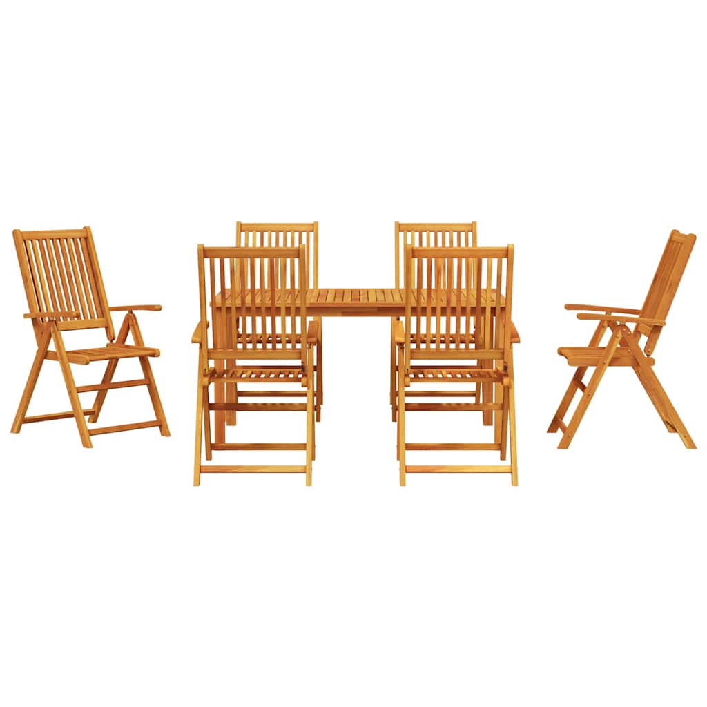 vidaXL Garden Dining Set Folding 7 pcs Brown Solid Acacia Wood