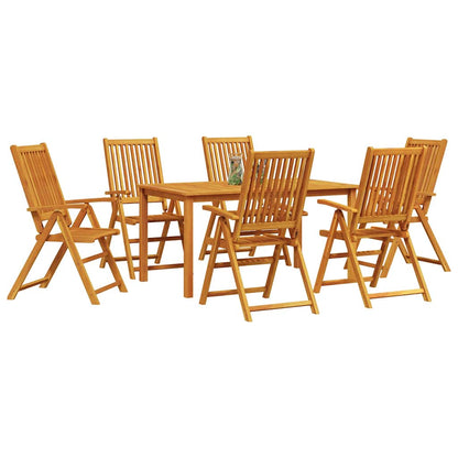 vidaXL Garden Dining Set Folding 7 pcs Brown Solid Acacia Wood