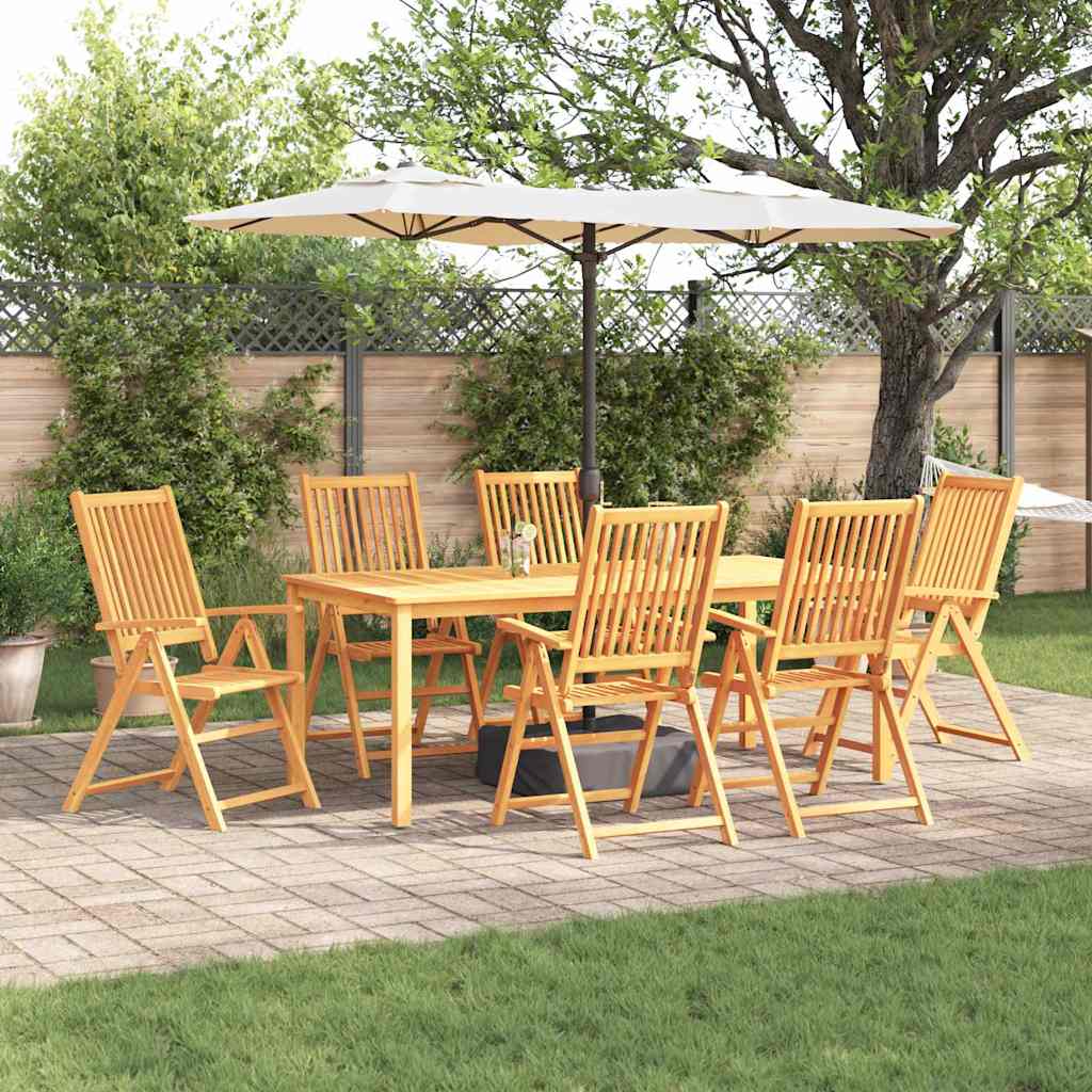 vidaXL Garden Dining Set Folding 7 pcs Brown Solid Acacia Wood