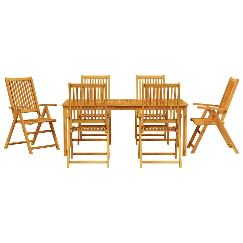 vidaXL Garden Dining Set Folding 7 pcs Brown Solid Acacia Wood
