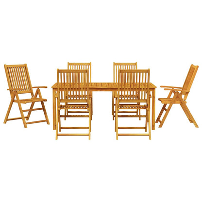 vidaXL Garden Dining Set Folding 7 pcs Brown Solid Acacia Wood