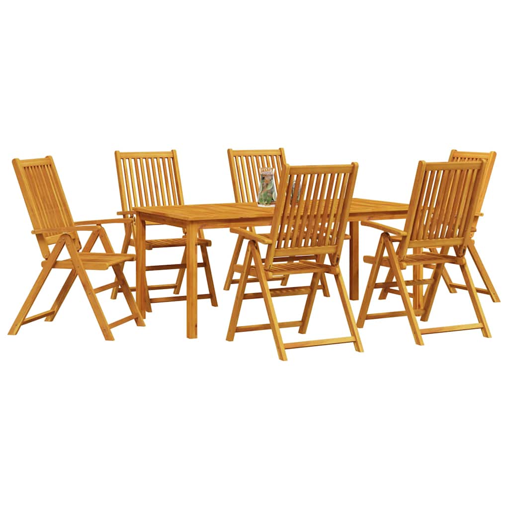 vidaXL Garden Dining Set Folding 7 pcs Brown Solid Acacia Wood