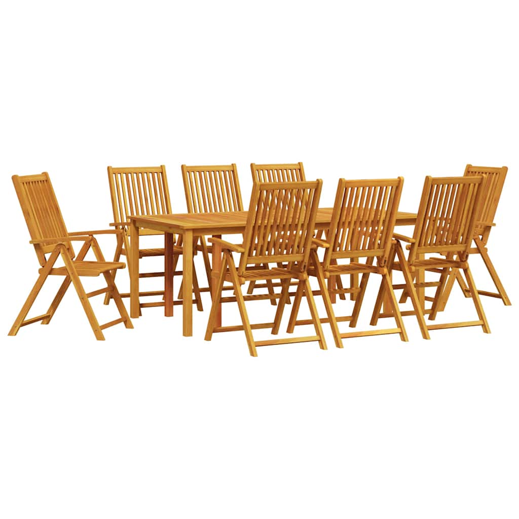 vidaXL Garden Dining Set Folding 9 pcs Brown Solid Acacia Wood