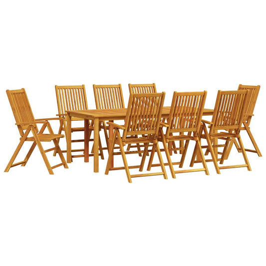 vidaXL Garden Dining Set Folding 9 pcs Brown Solid Acacia Wood