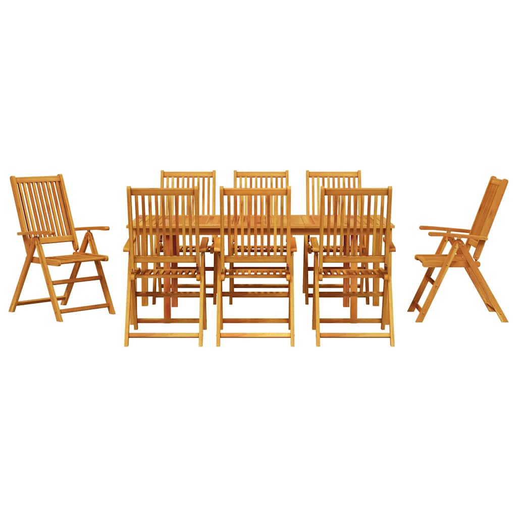 vidaXL Garden Dining Set Folding 9 pcs Brown Solid Acacia Wood