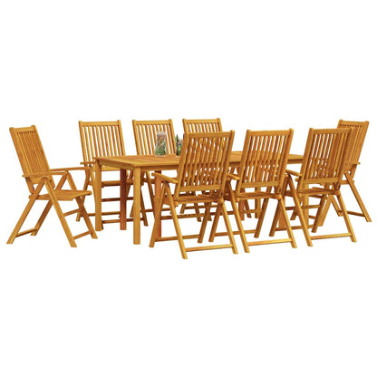 vidaXL Garden Dining Set Folding 9 pcs Brown Solid Acacia Wood
