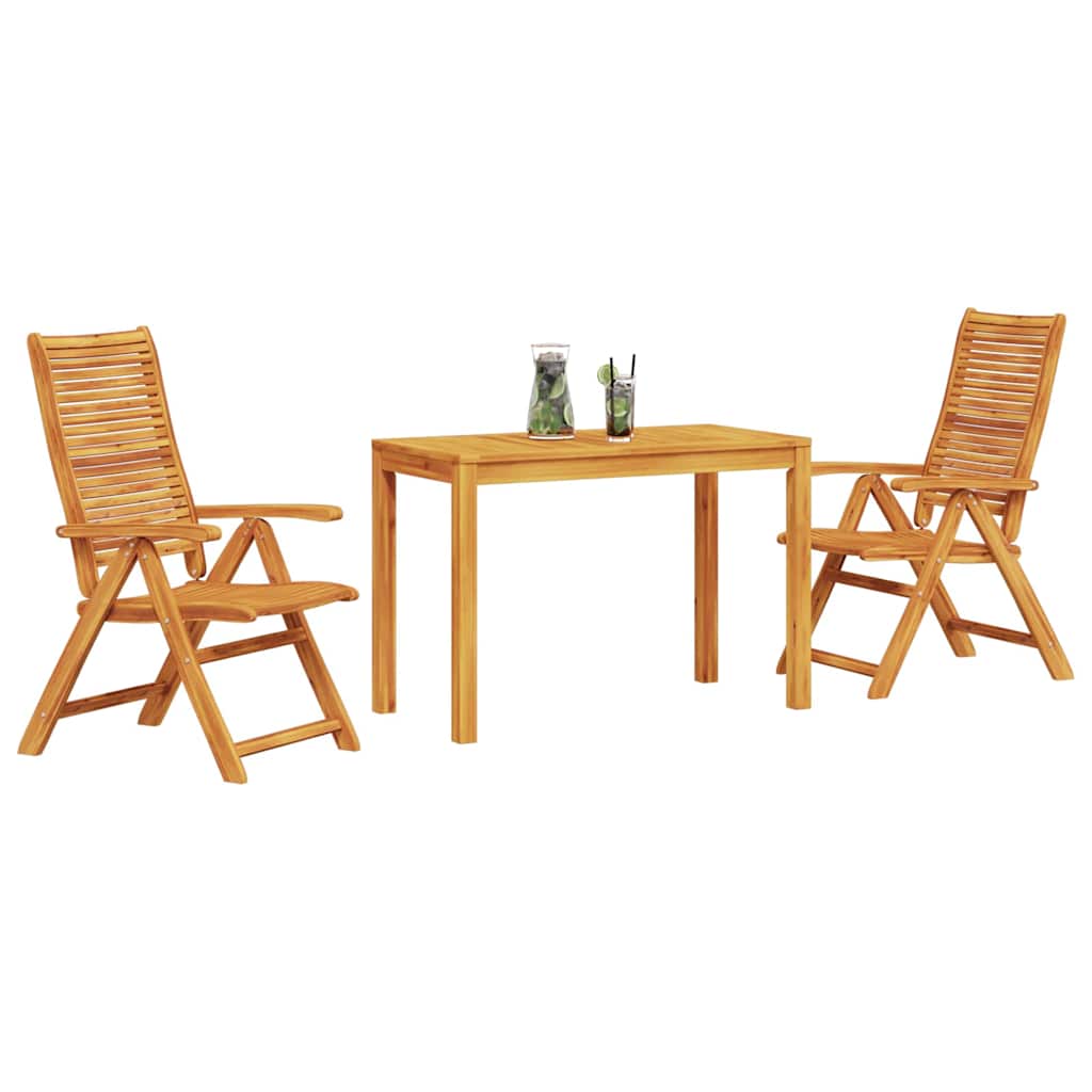 vidaXL Garden Dining Set 3 pcs Brown Solid Acacia Wood