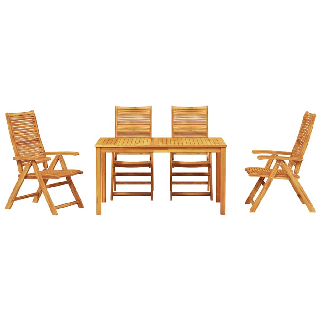vidaXL Garden Dining Set Folding 5 pcs Brown Solid Acacia Wood
