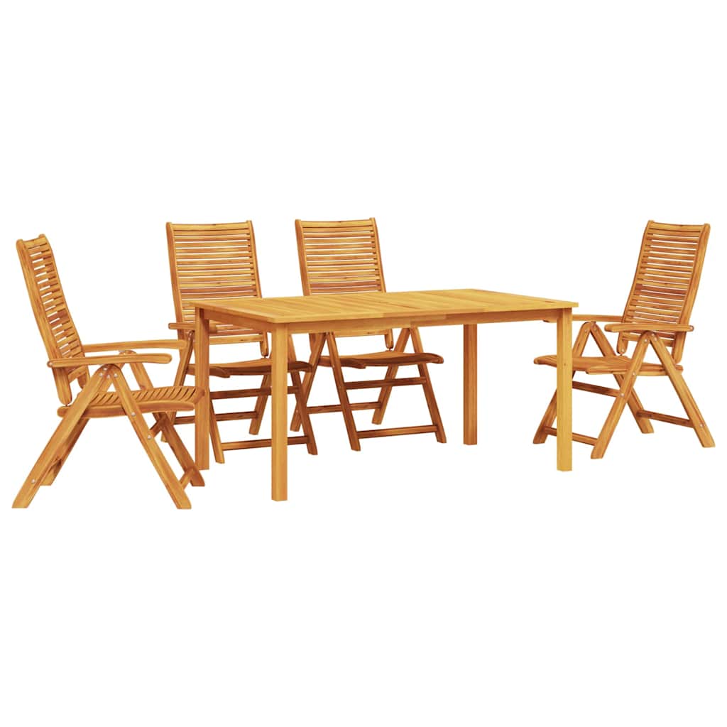 vidaXL Garden Dining Set Folding 5 pcs Brown Solid Acacia Wood