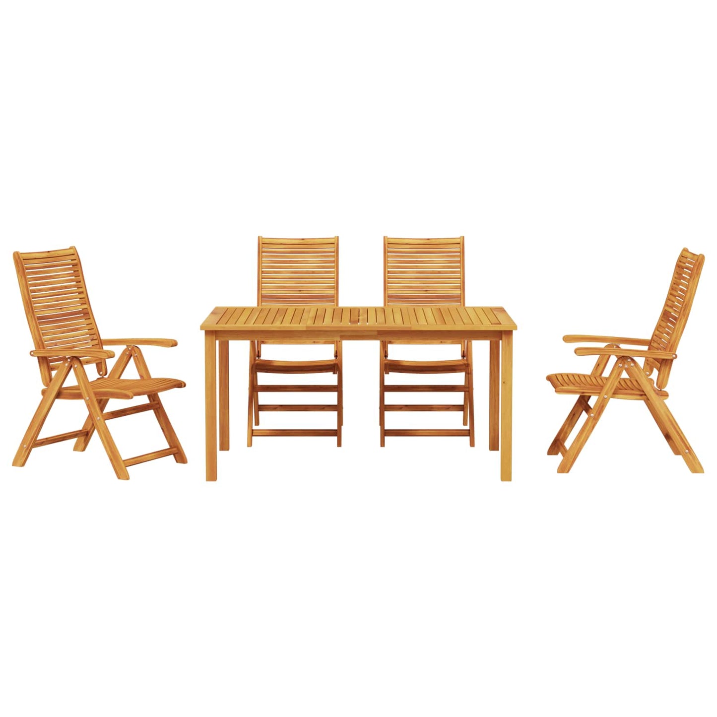 vidaXL Garden Dining Set Folding 5 pcs Brown Solid Acacia Wood