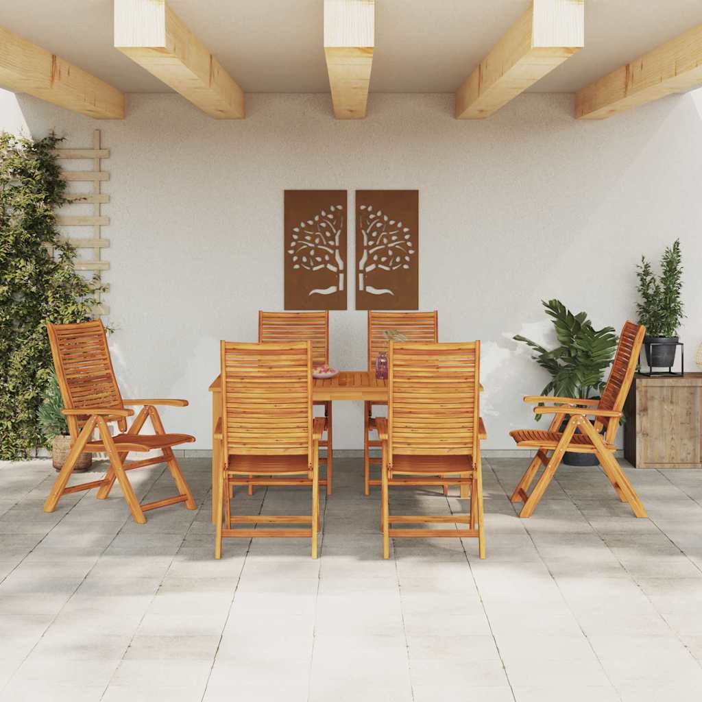 vidaXL Garden Dining Set Folding 7 pcs Brown Solid Acacia Wood