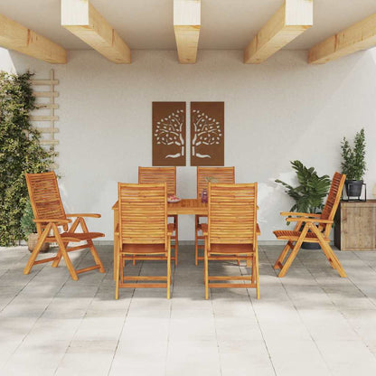 vidaXL Garden Dining Set Folding 7 pcs Brown Solid Acacia Wood