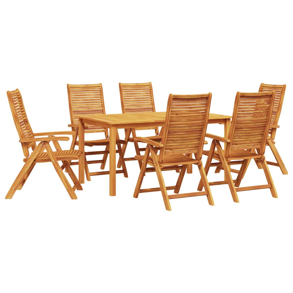 vidaXL Garden Dining Set Folding 7 pcs Brown Solid Acacia Wood