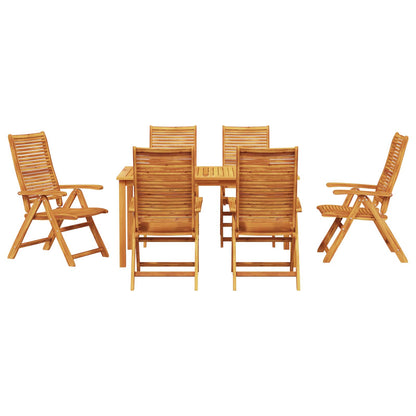 vidaXL Garden Dining Set Folding 7 pcs Brown Solid Acacia Wood