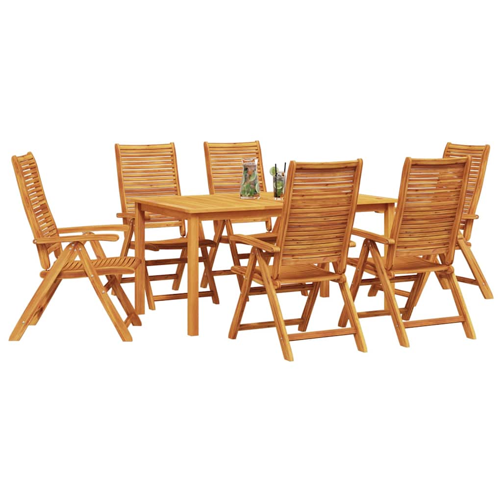 vidaXL Garden Dining Set Folding 7 pcs Brown Solid Acacia Wood