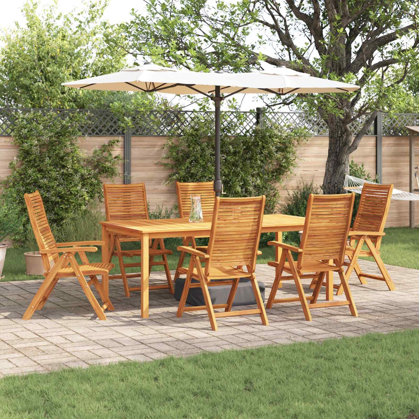 vidaXL Garden Dining Set Folding 7 pcs Brown Solid Acacia Wood