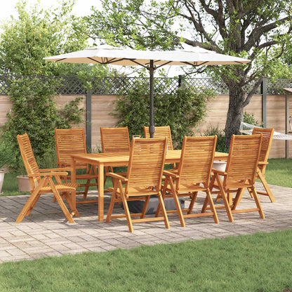 vidaXL Garden Dining Set 9 pcs Brown Solid Acacia Wood