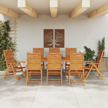 vidaXL Garden Dining Set Folding 9 pcs Brown Solid Acacia Wood