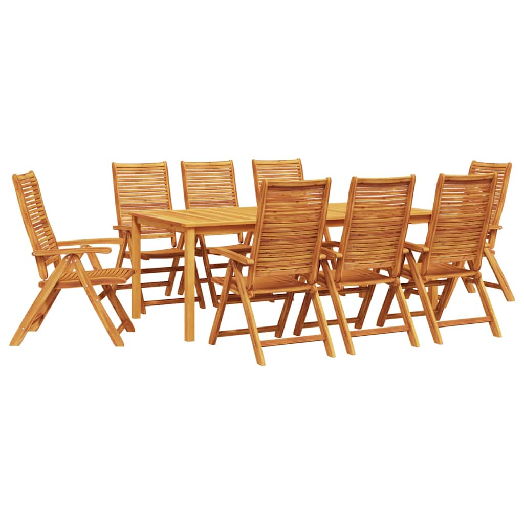 vidaXL Garden Dining Set Folding 9 pcs Brown Solid Acacia Wood