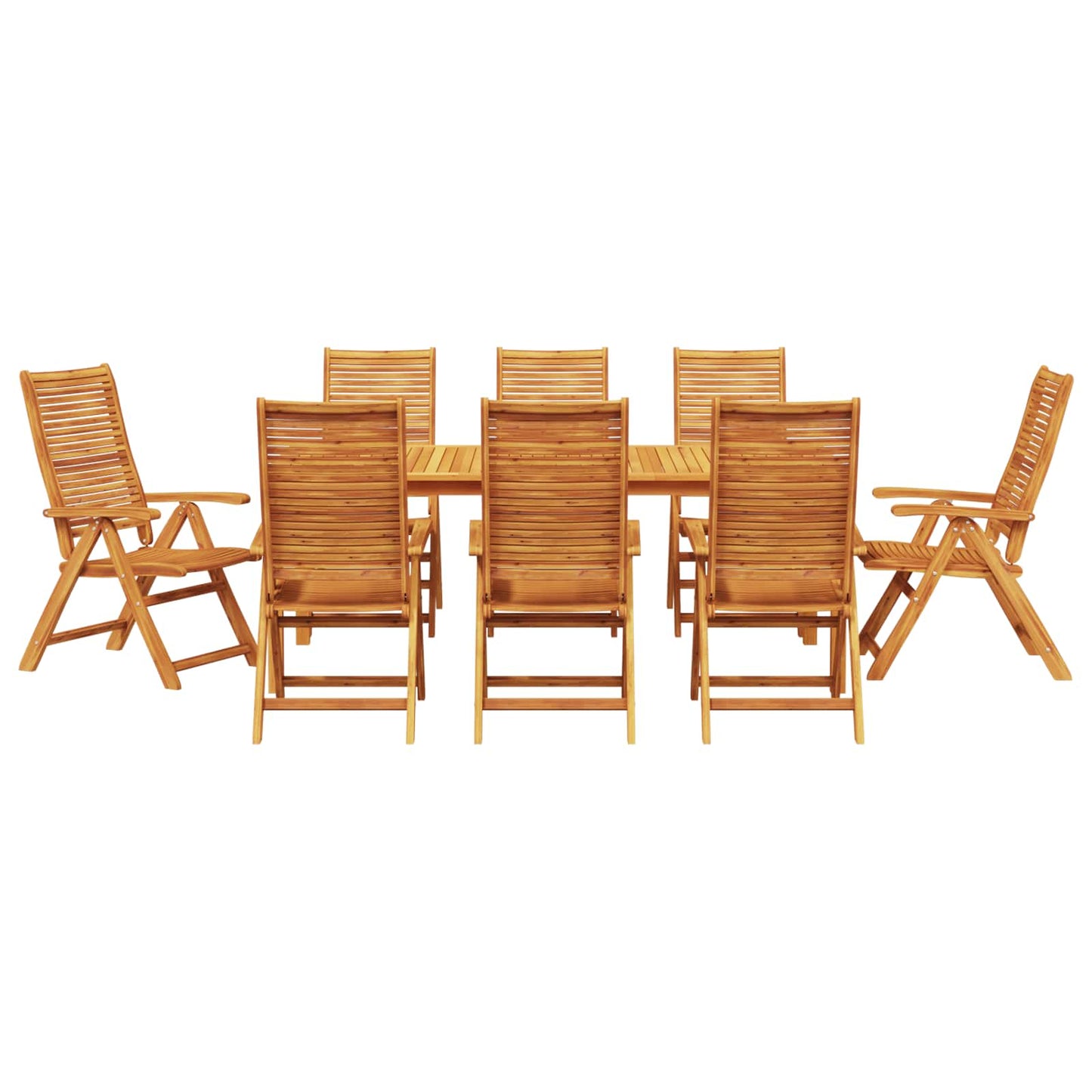 vidaXL Garden Dining Set Folding 9 pcs Brown Solid Acacia Wood