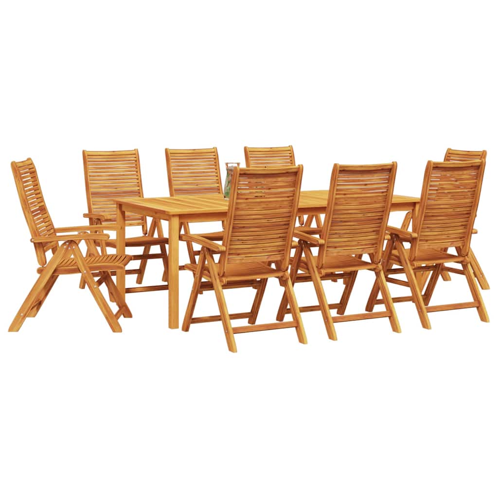 vidaXL Garden Dining Set Folding 9 pcs Brown Solid Acacia Wood