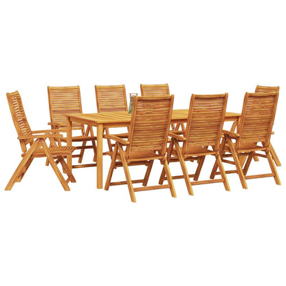 vidaXL Garden Dining Set Folding 9 pcs Brown Solid Acacia Wood