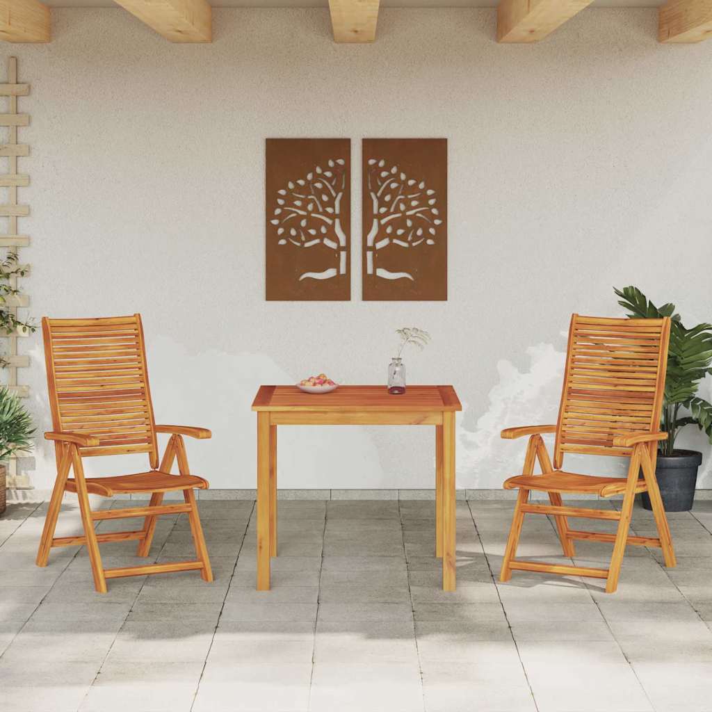 vidaXL Garden Dining Set Folding 3 pcs Brown Solid Acacia Wood
