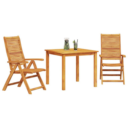 vidaXL Garden Dining Set Folding 3 pcs Brown Solid Acacia Wood