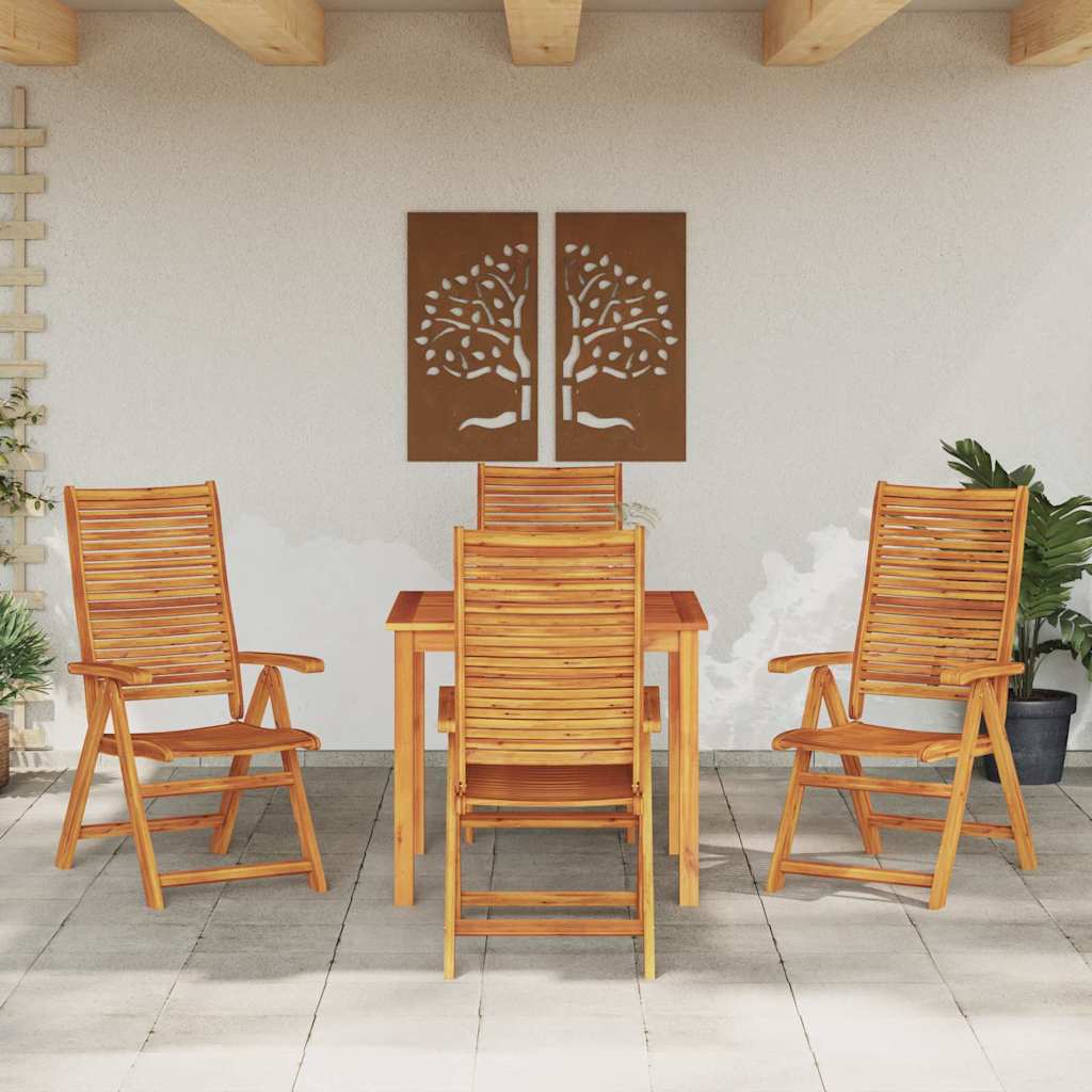 vidaXL Garden Dining Set Folding 5 pcs Brown Solid Acacia Wood