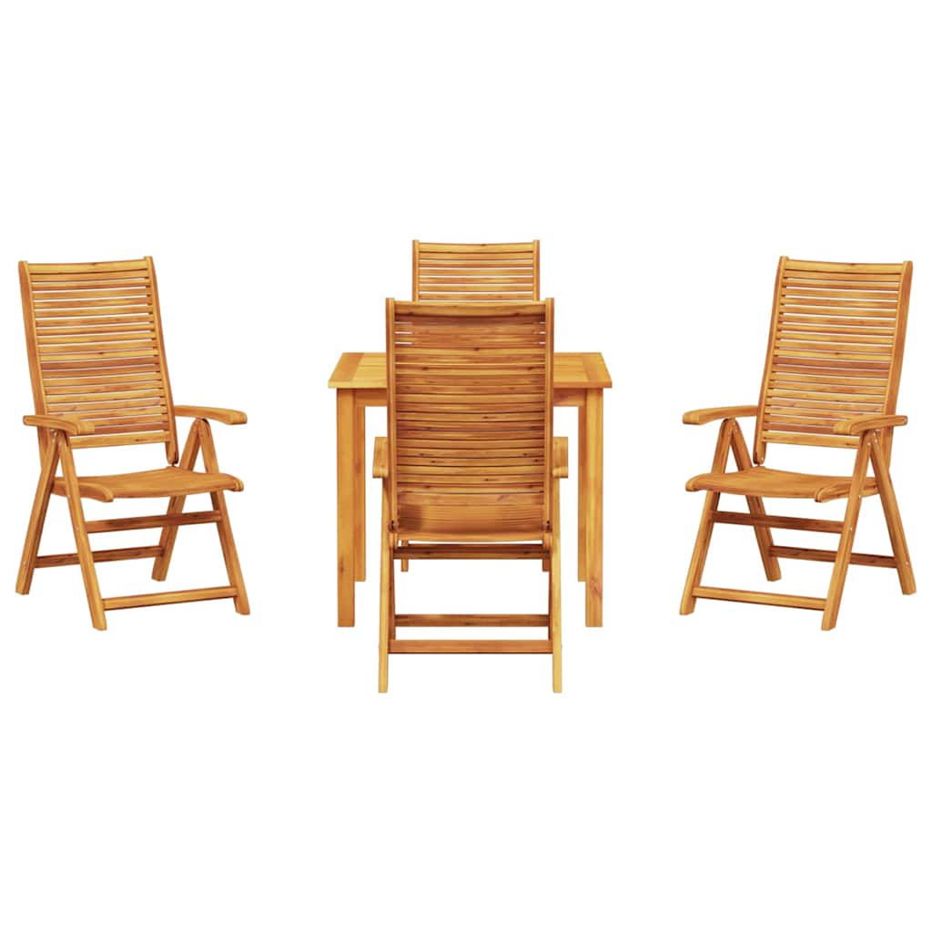 vidaXL Garden Dining Set Folding 5 pcs Brown Solid Acacia Wood