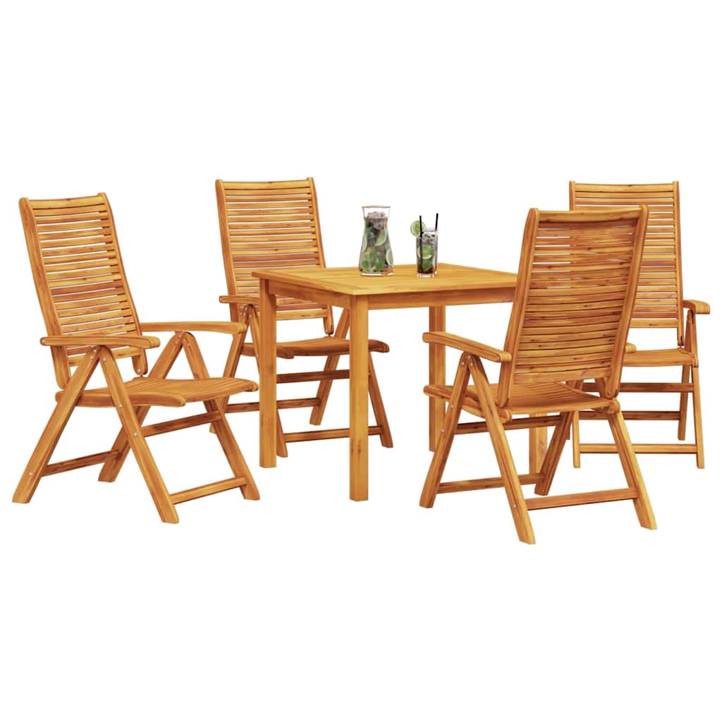 vidaXL Garden Dining Set Folding 5 pcs Brown Solid Acacia Wood